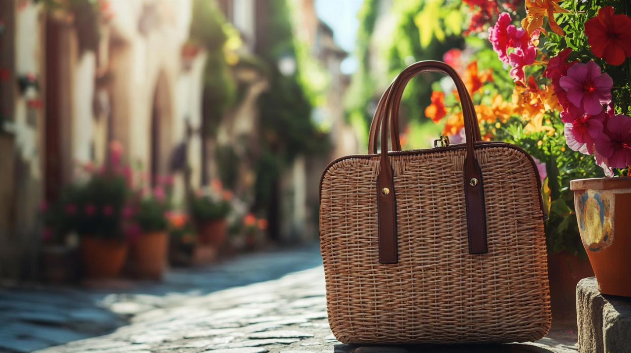 Tendencias de moda: bolsos de mimbre y cuero como combinación versátil