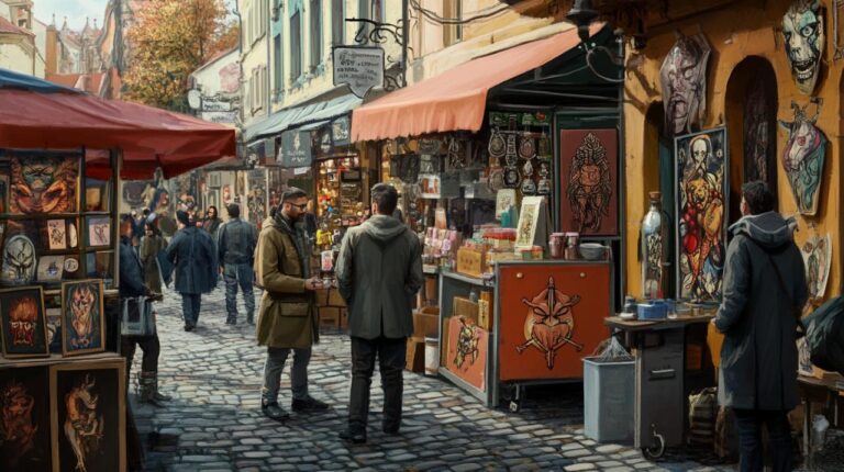 Explorando la vida y sociedad moderna a través de tendencias de tatuajes y artesanía en Europa