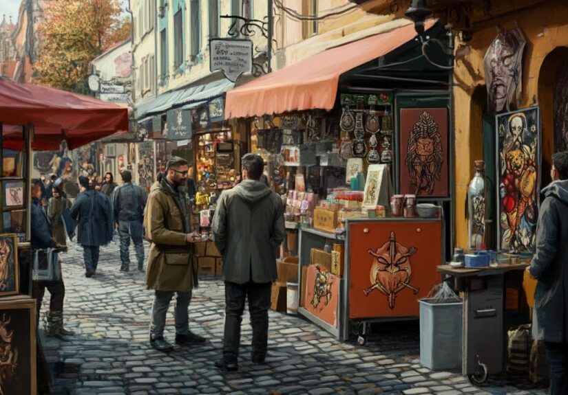 Explorando la vida y sociedad moderna a través de tendencias de tatuajes y artesanía en Europa